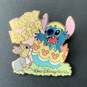 2004 Stitch Pops Out of Easter Egg  w Mickey Ears by Thumper Rabbit Disney Pin